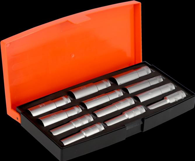 Actual product image Bahco 1/2" socket spanner set, metric, hexagonal, long version - 12-piece (14 mm, 18 mm, 11 mm, 13 mm, 16 mm, 12 mm, 15 mm, 10 mm, 19 mm, 17 mm)