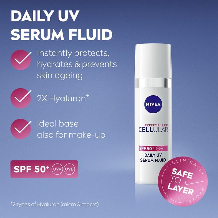 Image du produit NIVEA - Daily UV serum SPF 50+ Cellular Expert Filler Fluid 50 ml (50 ml)