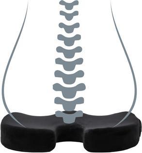 Produktbild Powerone Orthopädisches Kissen, druckfeste Kunststoffspitze, ergonomisch, schwarz, Memory-Schaum