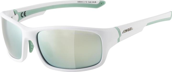 Actual product image ALPINA SPORTS Lyron S (White matt-pistachio, ceramic mirror emerald)