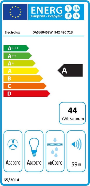 Energie-Label Electrolux DASL6045SW (Flachschirmhaube)