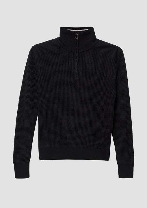 Immagine prodotto s.Oliver Strickpullover Strickpullover mit Troyer-Kragen und Schulterpaneelen aus Webstoff (146, 152)