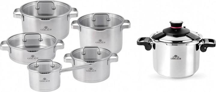 Gerlach PRESTIGE PLUS Pot set 10 pcs. 342M 20/24/24 (Pan set + pot set, Stainless steel)