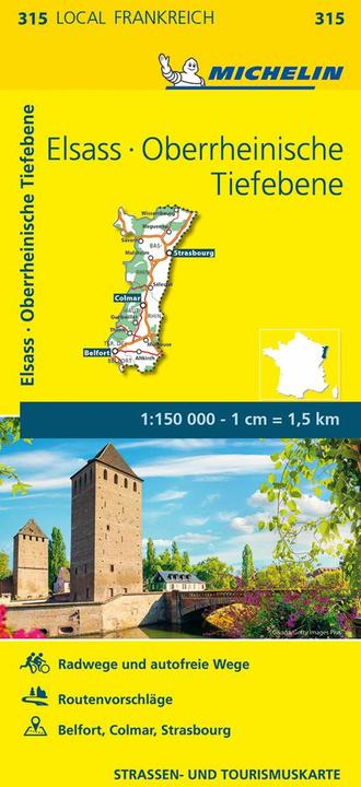 Produktbild Michelin Localkarte Elsass Oberrheinische Tiefebene 1 : 150 000