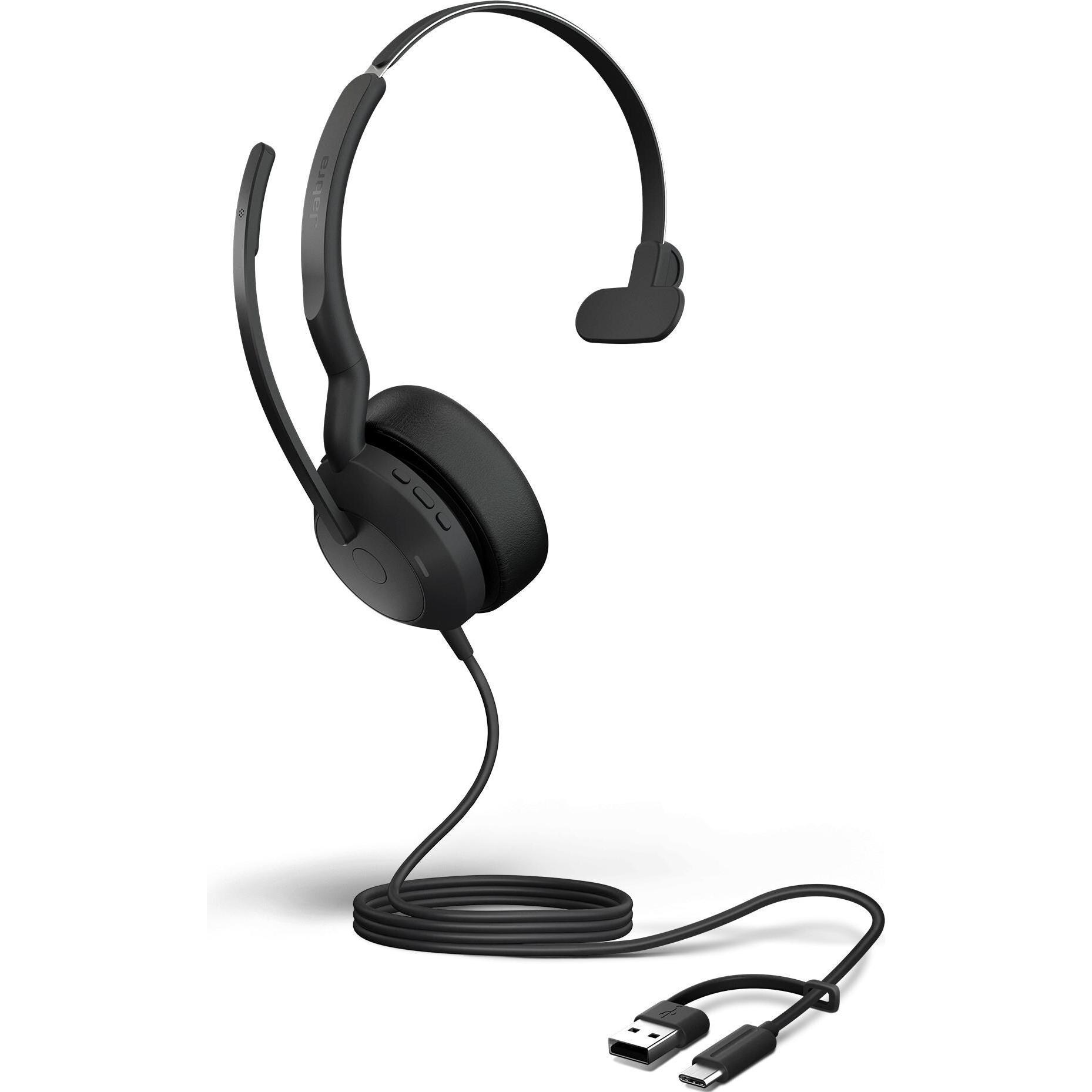 Jabra Evolve2 50 (Kabelgebunden, Kabellos, USB-A), Office Headset, Schwarz