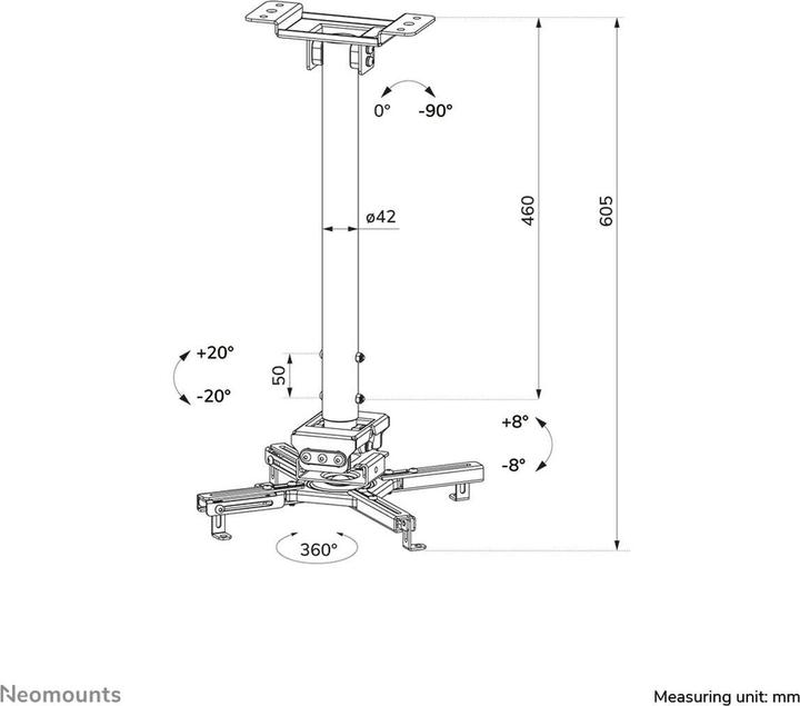 Immagine prodotto Neomounts CL25-540WH1, Universal (Soffitto)