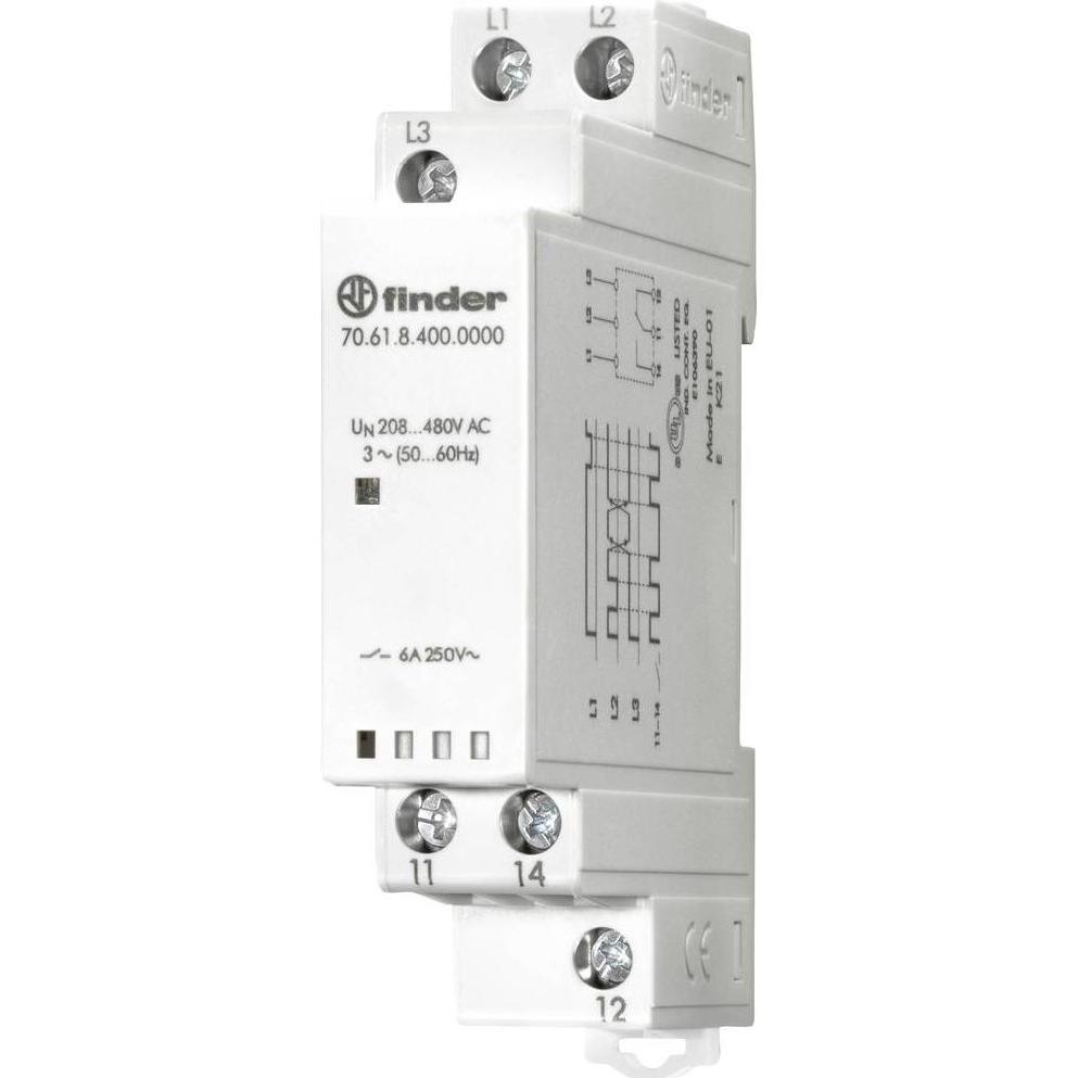 Finder 400V 3-Phasenüberwachung, 1 W, Bahn, Relais