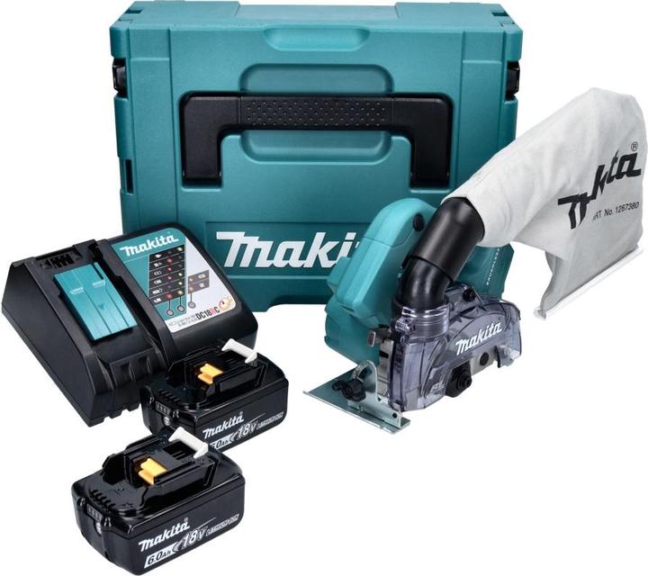Produktbild Makita DCC 500 RGJ Akku Diamantschneider 18 V 125 mm Brushless + 2x Akku 6,0 Ah + Ladegerät + Makpac (Exzenterschleifer)