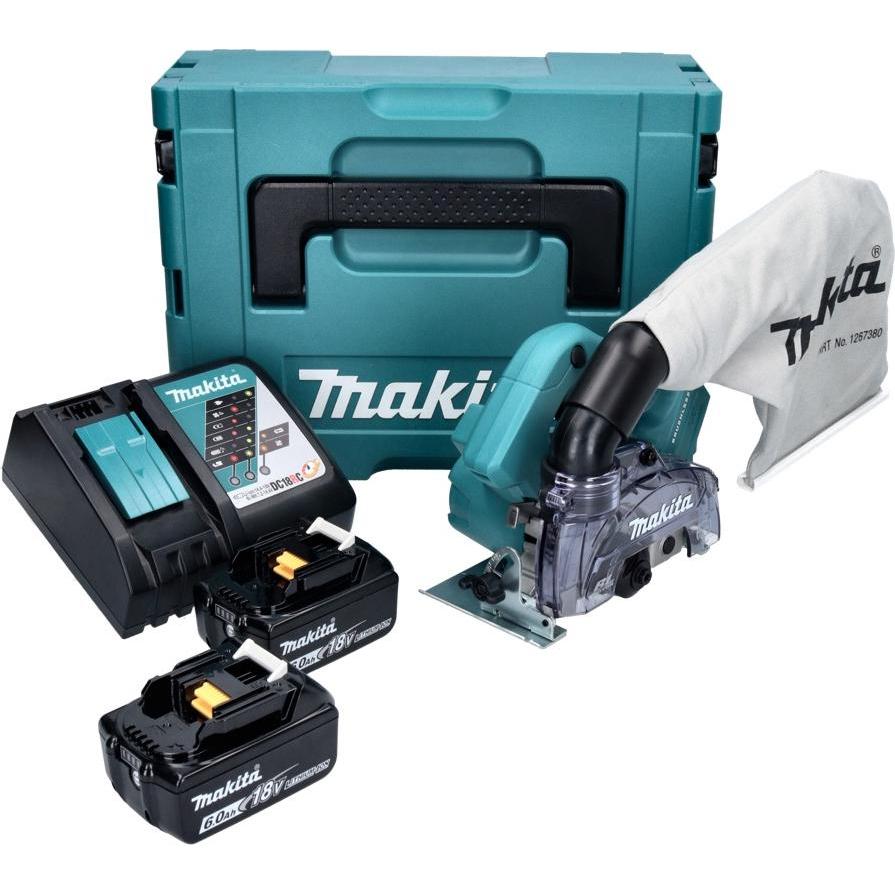 Thumbnail - Makita, Schleifmaschine + Poliermaschine, DCC 500 RGJ Akku Diamantschneider 18 V 125 mm Brushless + 2x Akku 6,0 Ah + Lad...