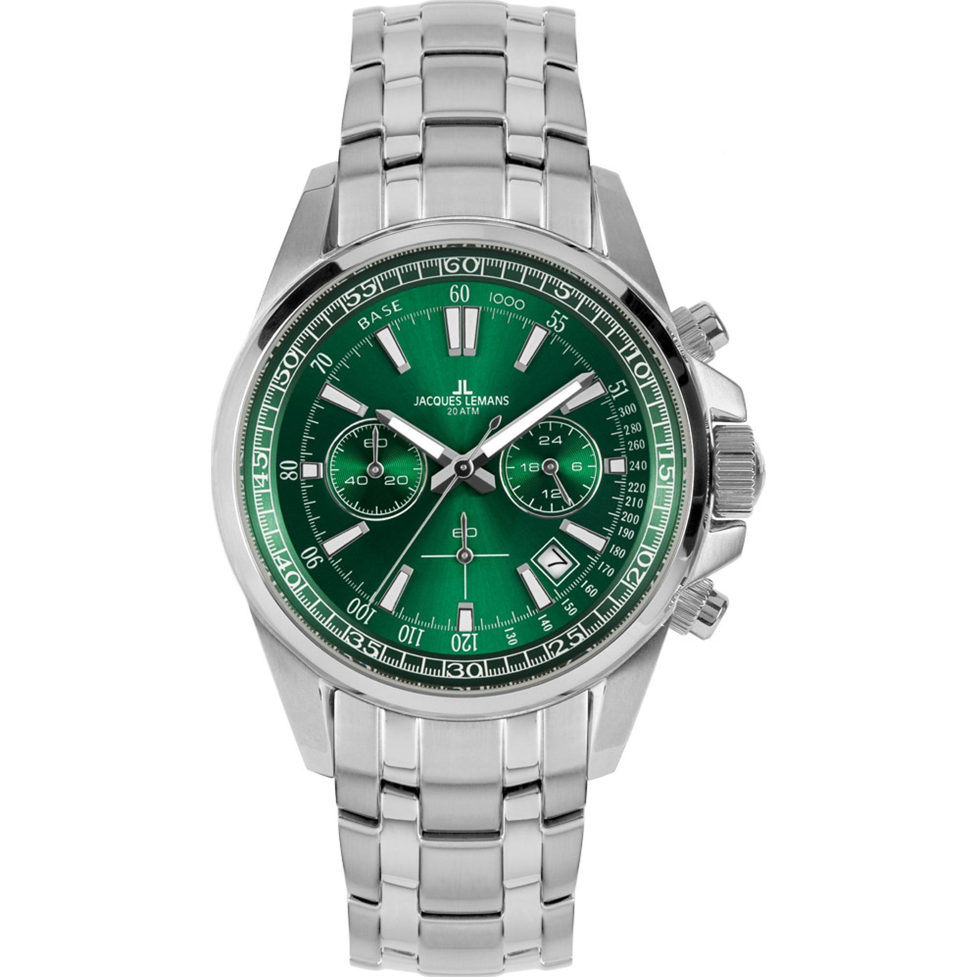 Thumbnail - Jacques Lemans, Armbanduhr, Chronograph Sport, Silber, (Chronograph, 44 mm)