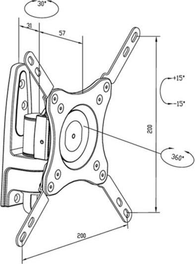 Actual product image Multibrackets M VESA flexible arm 360 (Wall, 32", 15 kg)