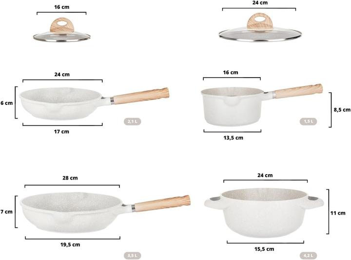 Immagine prodotto Kasanova Pfannenset (Set di pentole e padelle da cucina, Alluminio)