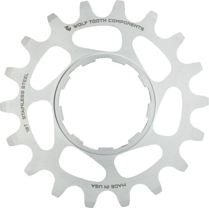 Actual product image Wolf Tooth Stainless steel single speed sprocket, 18 t, silver (18)