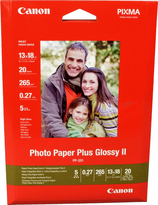 Actual product image Canon PP-201 Plus Glossy II (260 g/m², 13 x 18 cm, 20 x)