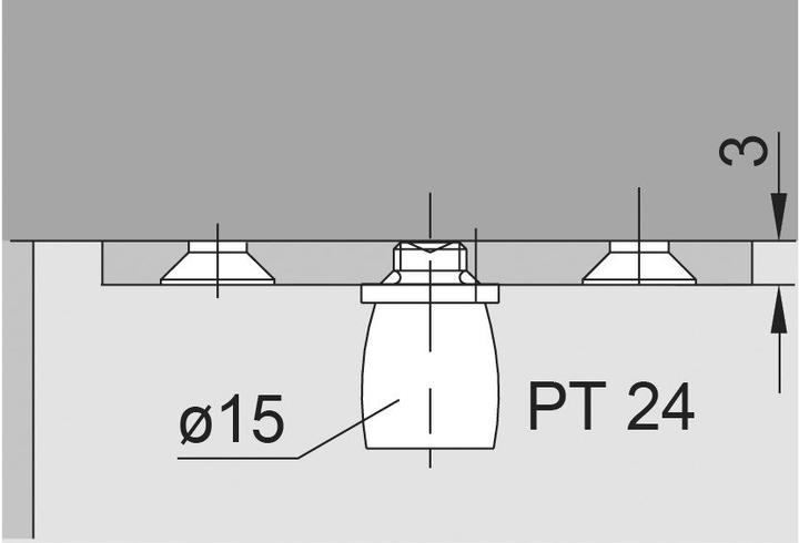 Actual product image Dormakaba Upper spigot PT 24 to Universal (1 pcs.)