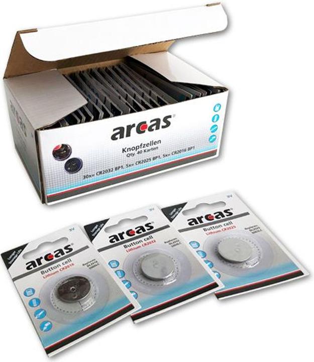 Produktbild Arcas Vorteils-Set Lithium Batterien bestehend aus 30x CR2032, 5x CR2025, 5x CR2016 (40 Stk., CR2032)