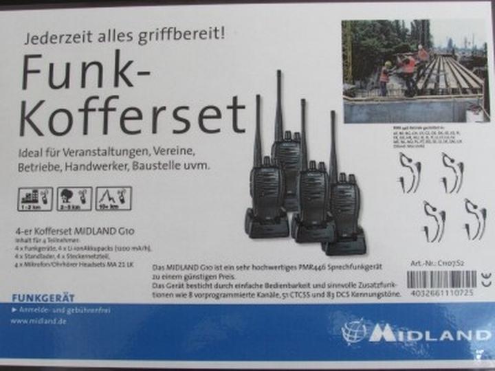 Productafbeelding Midland G10 Pro PMR 4-delige kluskoffer C1107.S2 PMR-portofoon Set van 4 stuks (10 km)