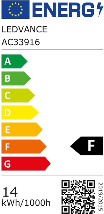 Energy Label Ledvance Classic A (E27, 14 W, 1521 lm, 1 x, F)
