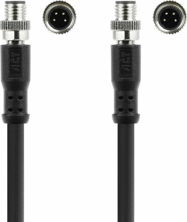 Actual product image ACT Industrial 3.00 metres Sensor cable M8A 4-pin male to M8A 4-pin male, Ultraflex Xtreme TPE cable, sh