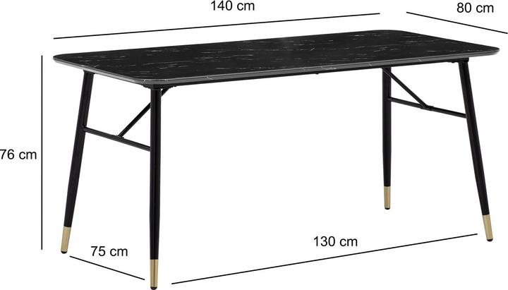 Actual product image FineBuy Dining room table Marble look black Dining table Kitchen table Dining room table