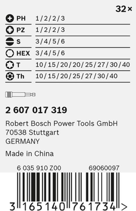 Productafbeelding Bosch Professional Zubehör Bitset 32 stuks Accessoires 2 (Zeshoekig)