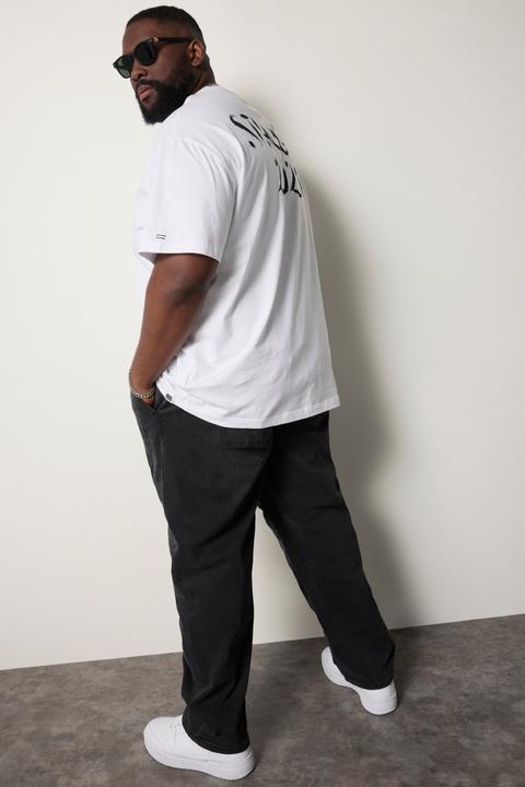 Immagine prodotto Sthuge T-shirt con taglio oversize, stampa sul retro e mezze maniche, disponibile fino alla tg. 8XL (4XL)