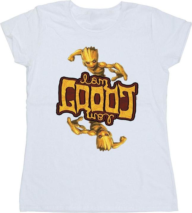 Actual product image Womens/Ladies Guardians Of The Galaxy Groot Inverted Grain Cotton T-Shirt (L)