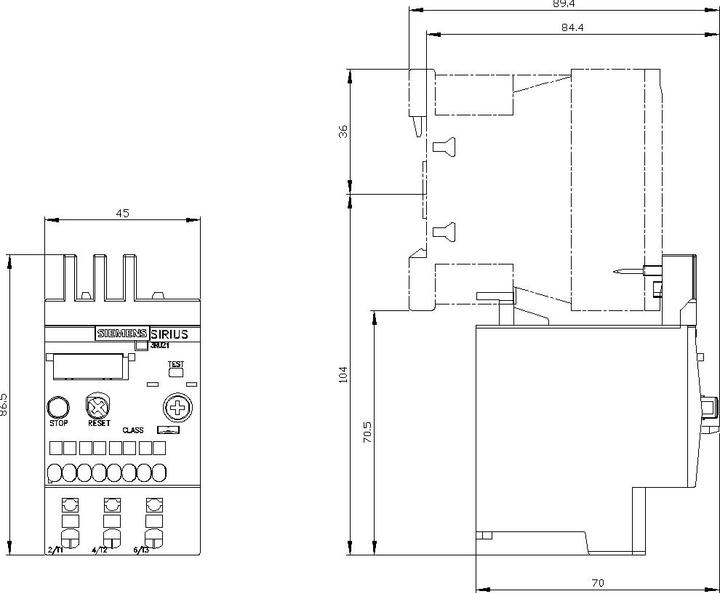 Produktbild Siemens 3RU2116-1AC0Überlastrelais 1 St.