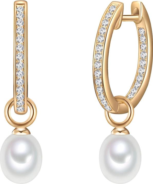 Image du produit Valero Pearls Femme argent sterling zirconium perle d'eau douce de culture or jaune - 11904 (Argent Sterling)