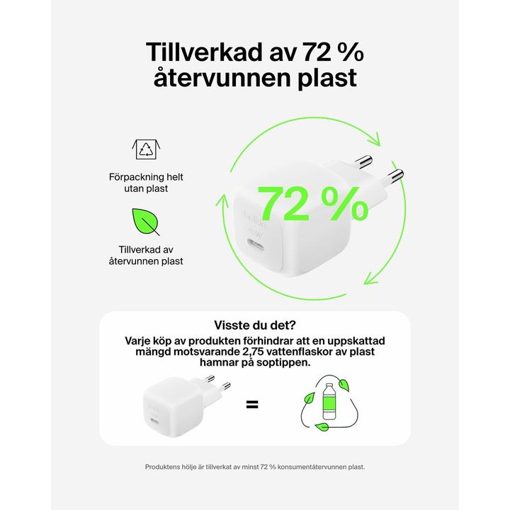 Actual product image Belkin BoostCharge 45 W USB-C with PD, incl. USB-C cable (45 W, 1 portion)