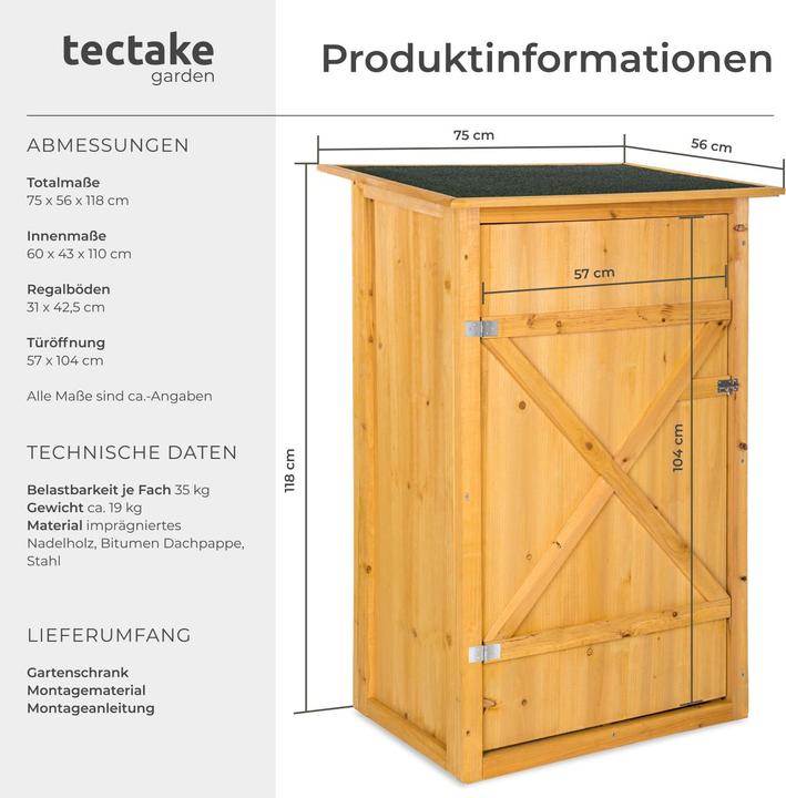 Produktbild tectake Gartenschrank mit Flachdach