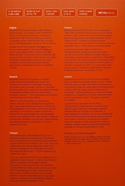 Produktbild Amazon Fire HD 8 Plus Tablet (2020) HD Display, 64 GB, Quad-Core, 3 GB RAM, kabellose...