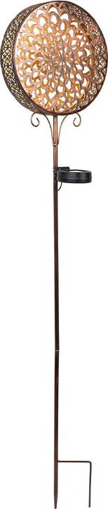 HI 2er-Set Gartenstecker Solar Blume in Rostoptik, H 98 cm