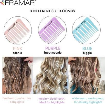 Produktbild Framar Dreamweaver Highlight Comb Set with Pastel Alligator Hair Clips 10 Pack