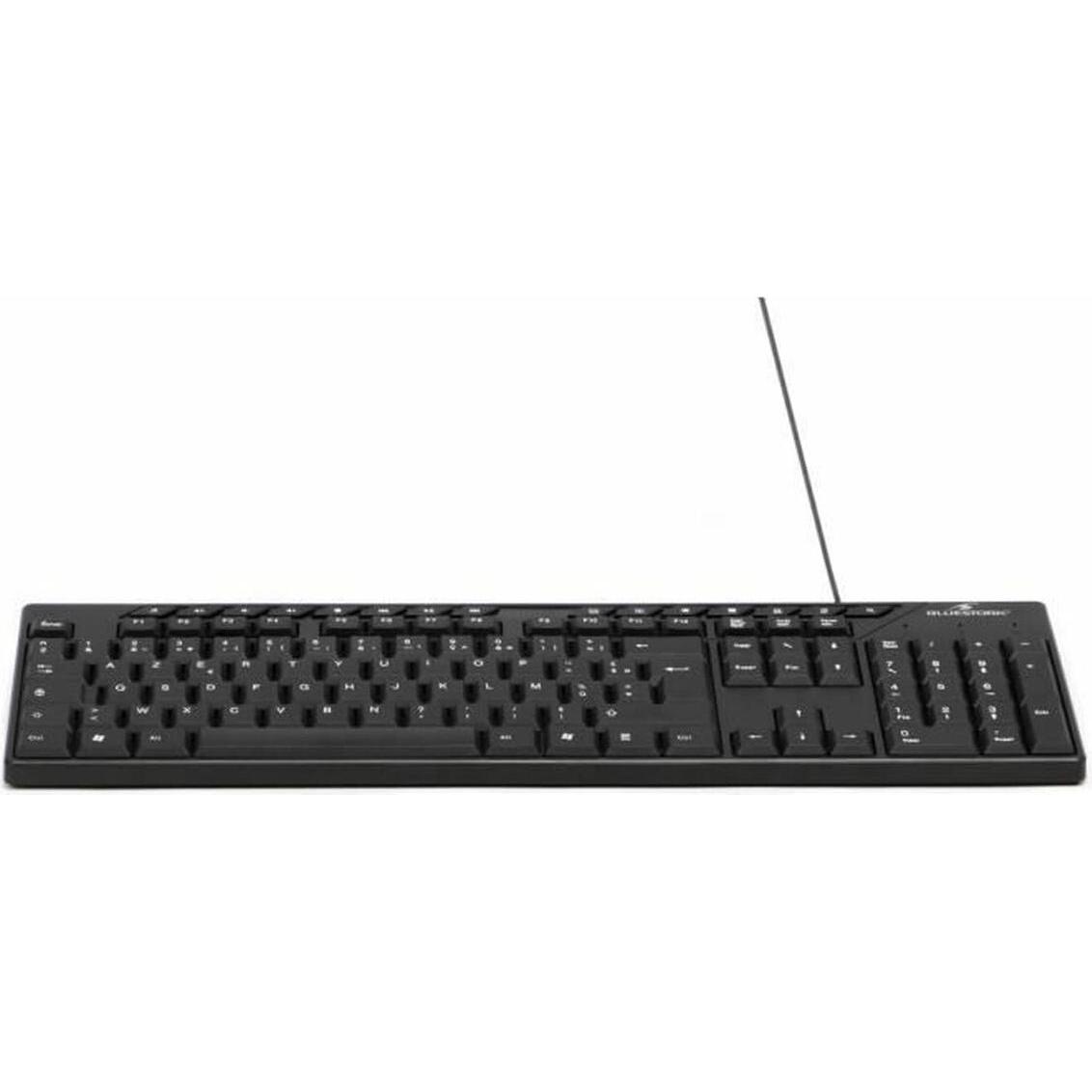 Bluestork Tastatur MEDIA OFFICE AZERTY (Francese, Cablato), Tastiera, Nero