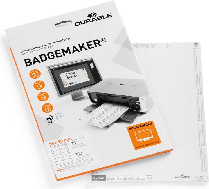 Produktbild Durable Einstecketiketten Badgemaker für Namensschilder