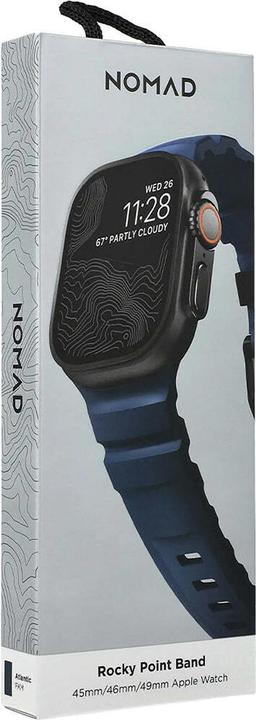 Actual product image Nomad Rocky Point Band 42/44/45mm Atlantic (42 mm, Fluoroplastic, Leather, Plastic, Rubber, Titanium, Tyres)