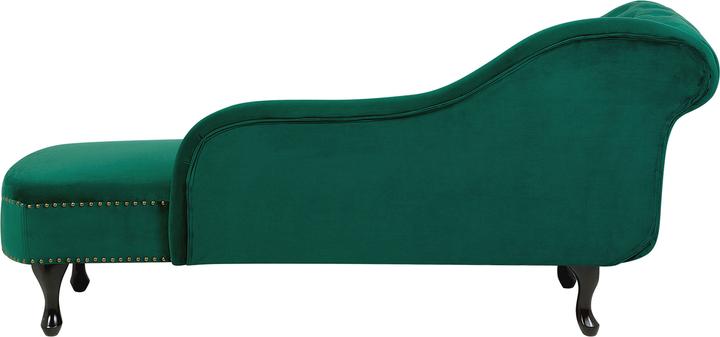 Produktbild Beliani Samt Chaiselongue linke Seite Dunkelgrün NIMES (Recamiere)