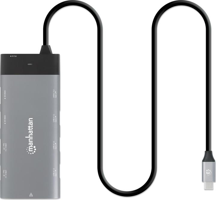 Actual product image Manhattan USB-C Hub (USB-C, 10 ports)