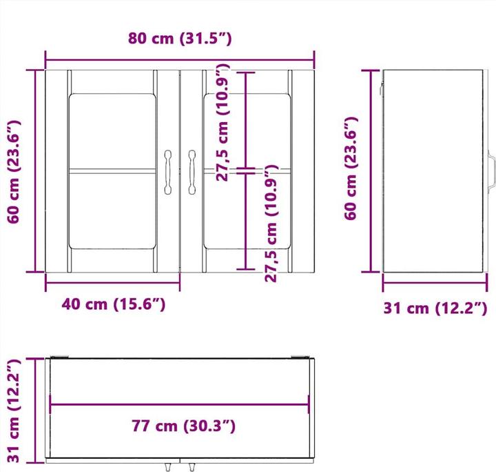 Image du produit vidaXL Küchen-Wandschrank (80 x 31 x 60 cm)