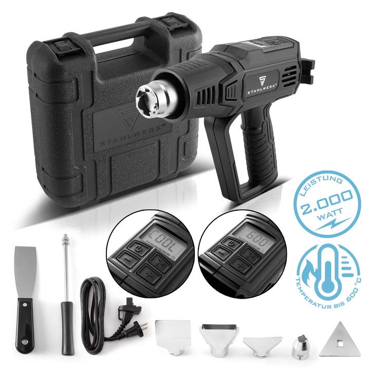 Actual product image Stahlwerk HP-2001 PRO hot air gun with 600 degrees and 2,000 W