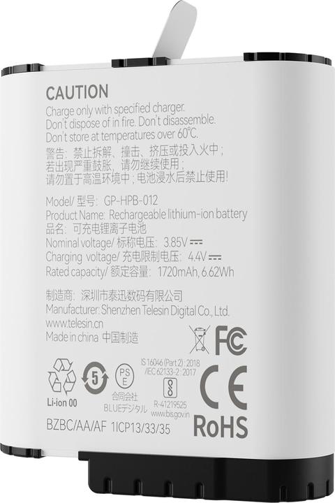 Actual product image Telesin Stamina battery (Hero 10, Hero 9, Hero 12, Hero 11)