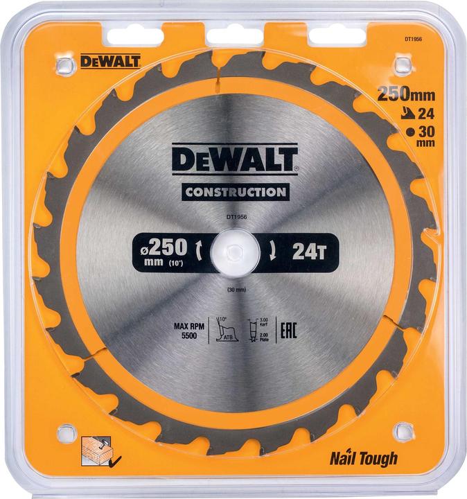 Productafbeelding DeWalt Cirkelzaagblad Stat. 250/30mm 24WZ