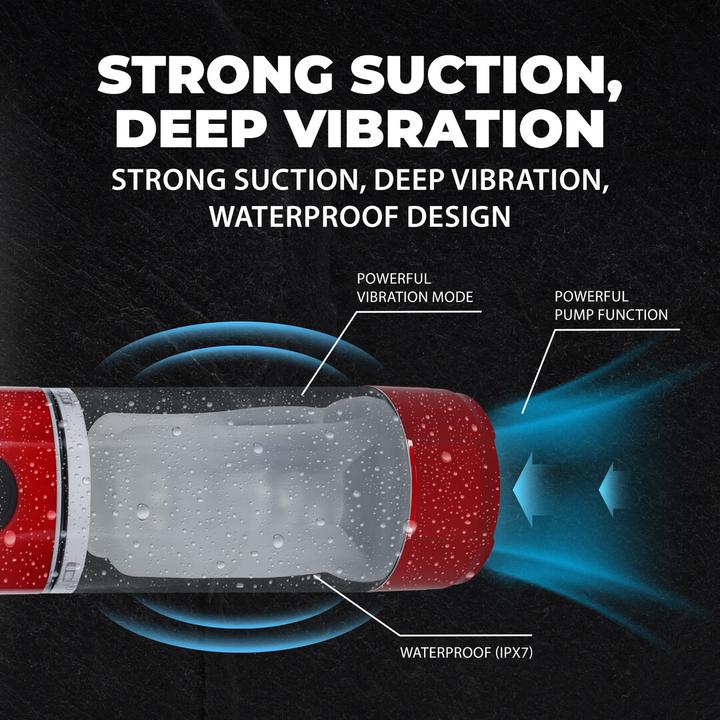 Produktbild Shots TechnoThrust - Automatic Waterproof Masturbator Pump - Metallic Red