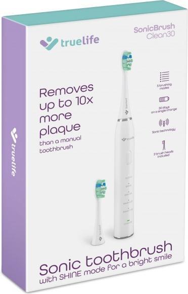 Actual product image Truelife SonicBrush Clean30 White Adult Vibrating Toothbrush (Sonic toothbrush)