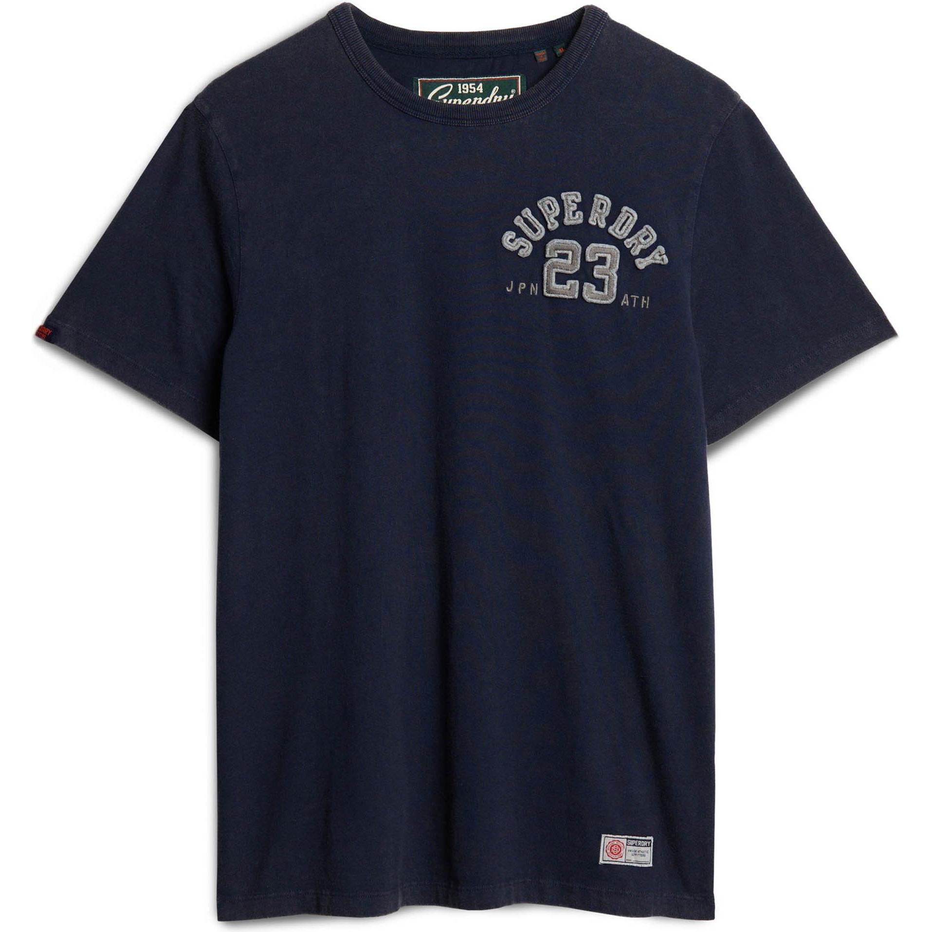 Superdry, Herren, Shirt, T-Shirt Casual Bequem sitzend Vintage Athletic Chest Short Sleeve T-Shirt, Blau, (M)