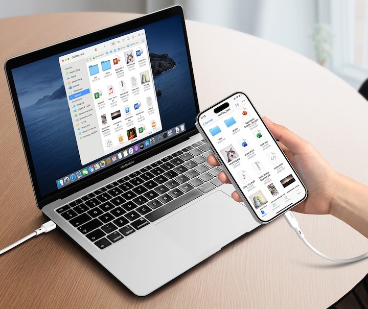 Actual product image Aukey USB-C - Lightning MFi 27W silicone USB cable, 1.8 m (1.80 m, USB 2.0)