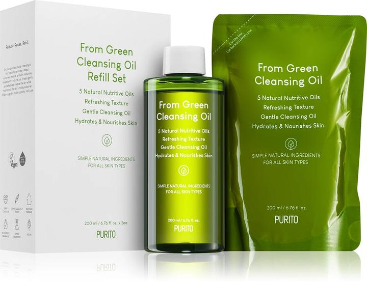 Immagine prodotto Purito SEOUL - Olio detergente verde - Ricarica (Olio detergente, 400 ml)