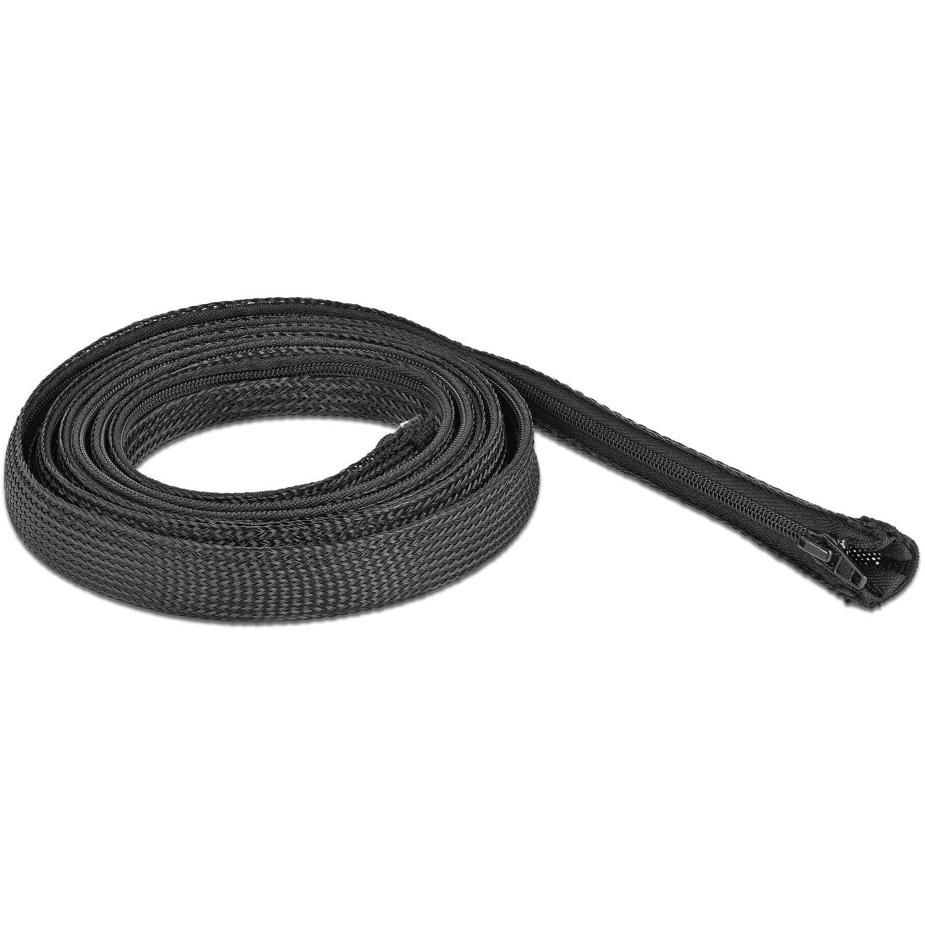 Delock, Kabelschutz + Kabelführung, Kabelschlauch 1 m x 20 mm, mit Reissverschluss Schwarz (Kabelschlauch, 1000 mm)