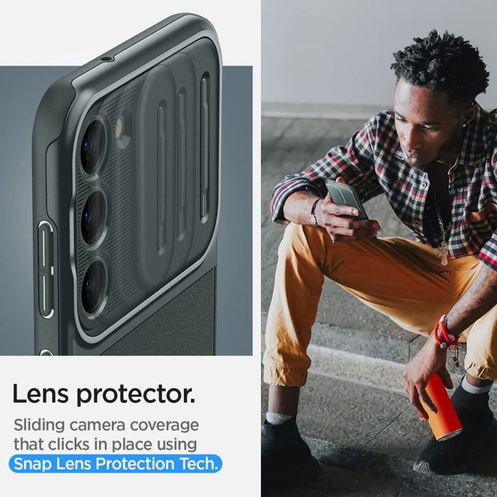 Actual product image Spigen Optics Armor Galaxy S23 Abyss Green (Samsung Galaxy S23+)